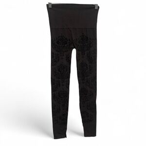 M. Rena Gray Black Boho Print Seamless Leggings